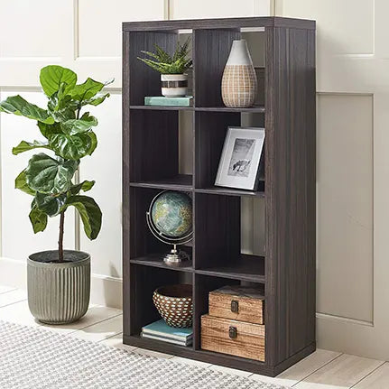 Better Homes & Gardens 16-Cube Storage Organizer, Tobacco Oak