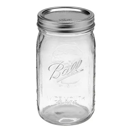 Ball Glass Mason Jars with Lids & Bands, Wide Mouth